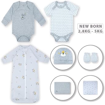 DOKMA Layette Gift Set for Baby Boys, Baby Essential 21 Piece Layette Set for Newborns and Infants, 0-3 Months - 7,87x7,87x5,11 Inches