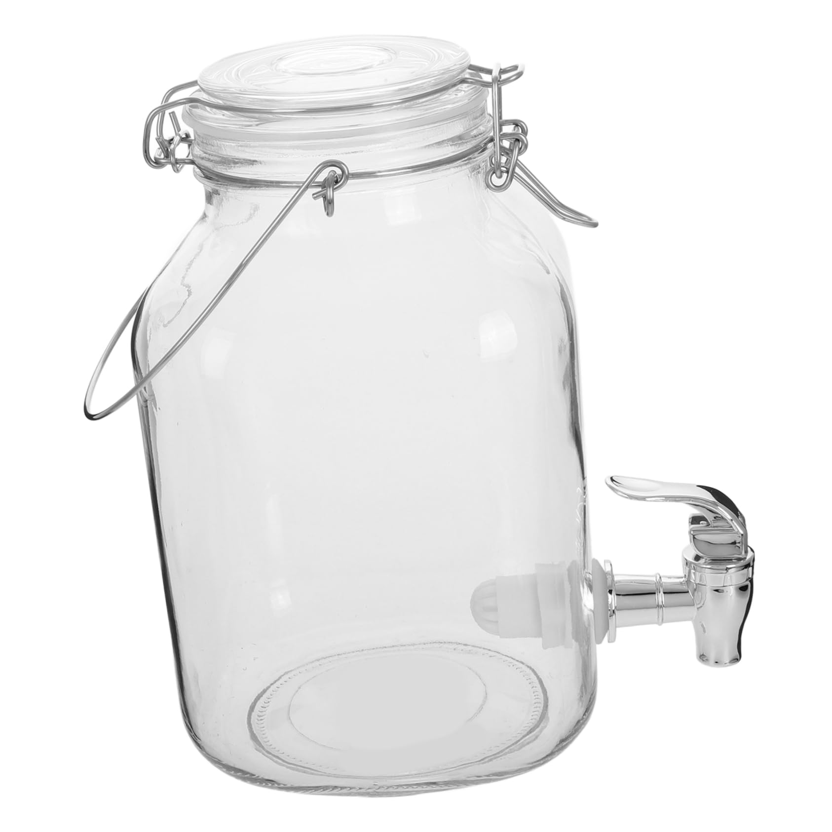 POPETPOP Barattolo in Vetro 3000ml con Coperchio, Grande Capacità | Frigo e Countertop, Uso Juicing, Design Salvaspazio, Contenitore Vetro