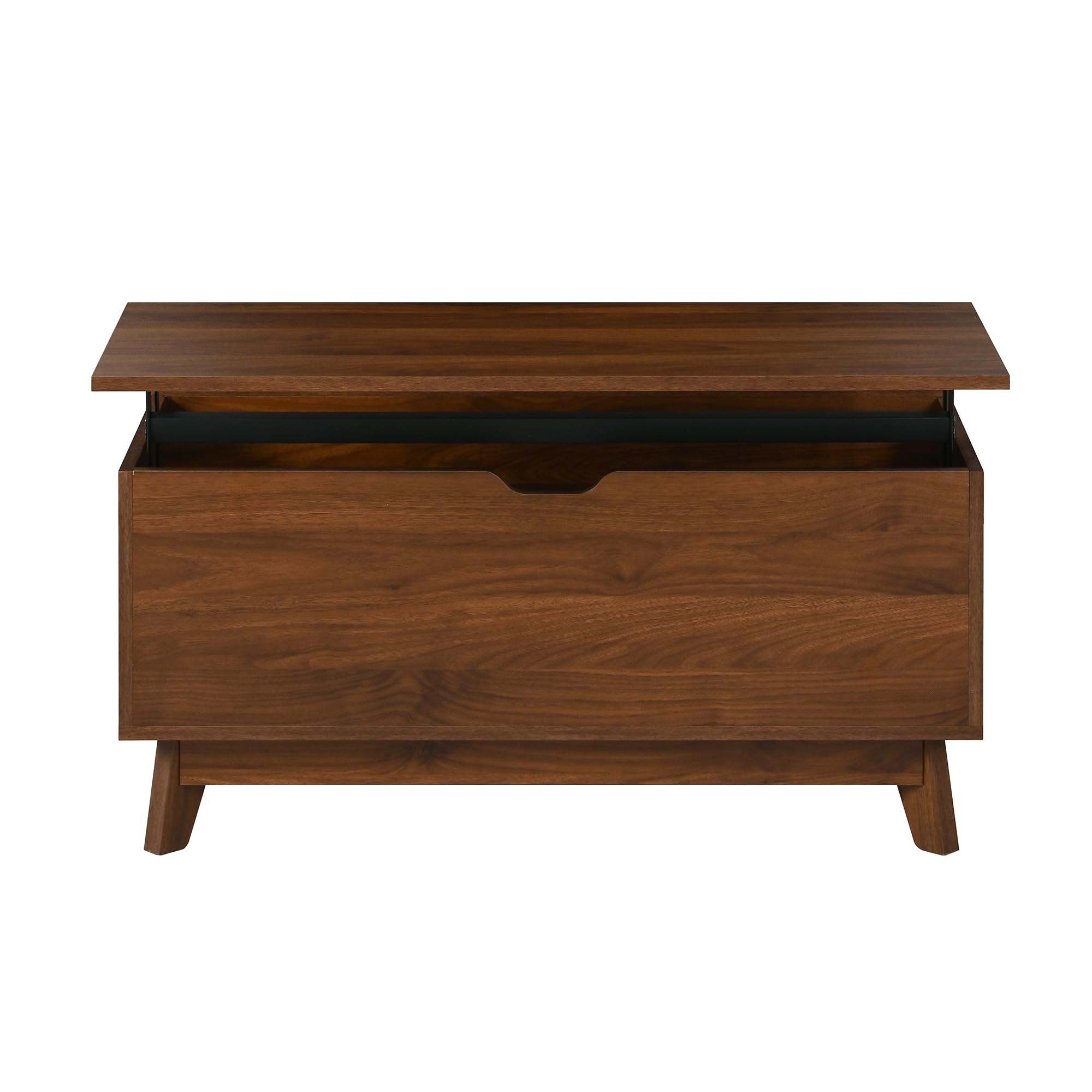 SACOOL Mesa de centro moderna retro, altura ajustable, puerta corredera, efecto nogal, cuerpo de MDF, mesa de salón multifuncional, nogal