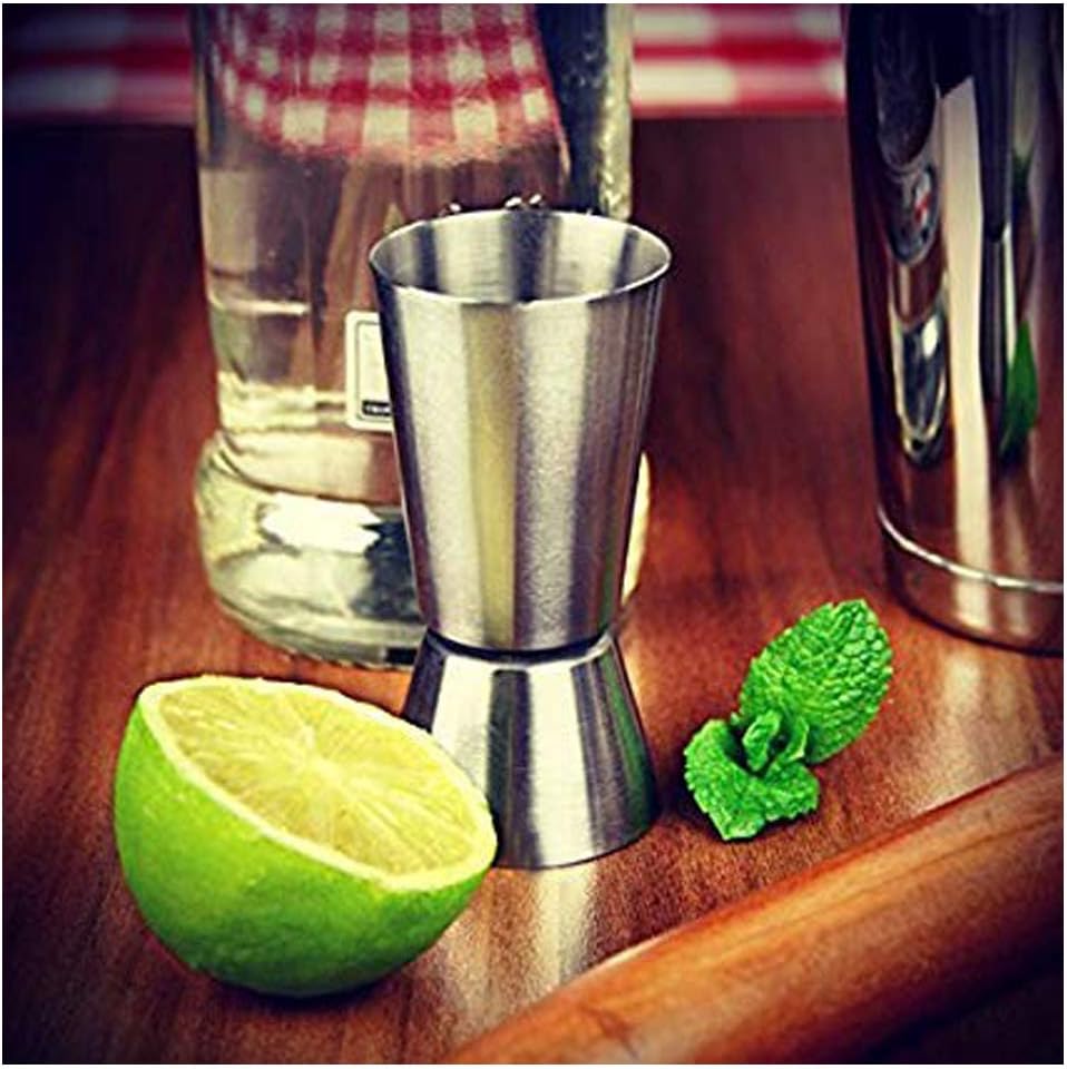 Simcs Handicrafts Stainless Steel Jigger Double Sided Peg Whisky Measuring Tool 30/60 Ml Silver