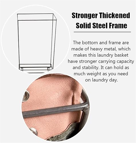 Miniatura 2 de Cesta de ropa sucia de estilo industrial japonés con ruedas organizador de almacenamiento de ropa bolsa extraíble color caqui