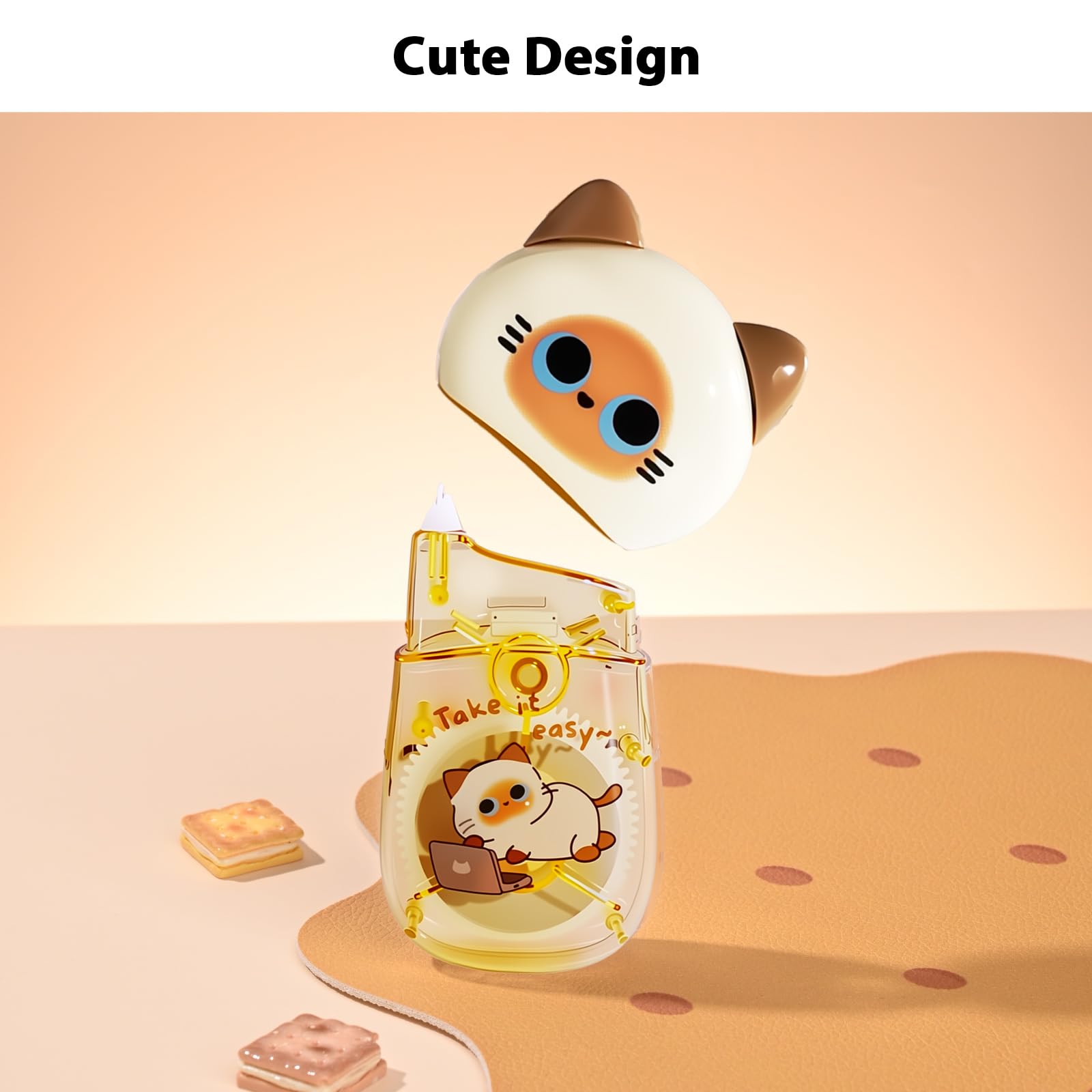 Nastro correttore per gatti, nastro bianco kawaii con ricarica