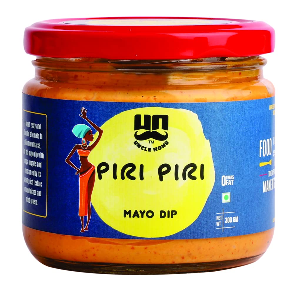 Uncle Nonu Piri Piri Mayo Dip (300gm) | 100% Vegetarian | Eggless | Preservative Free