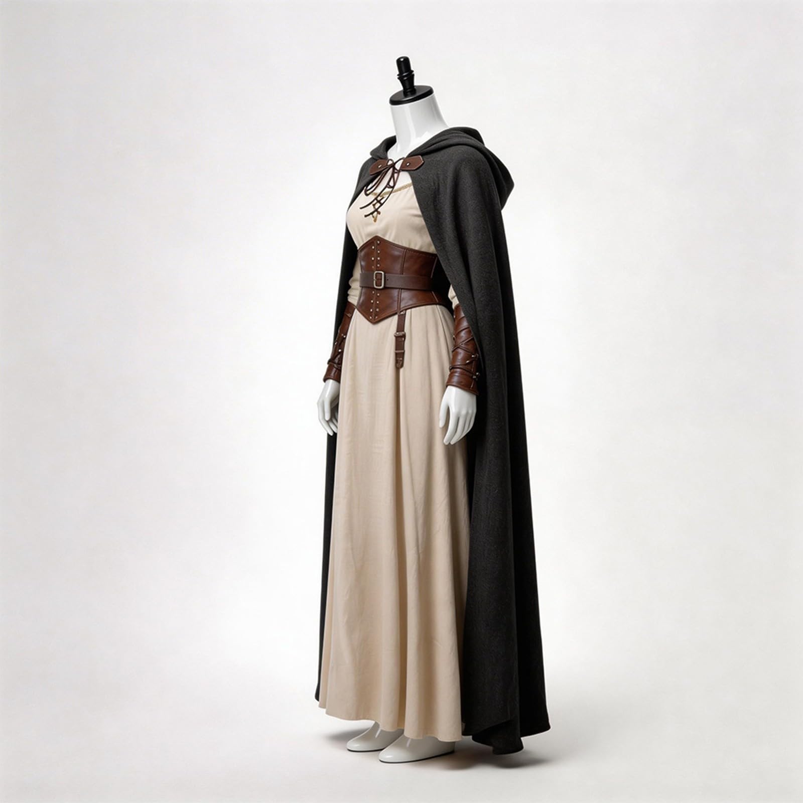 Cape Médiévale Lin Vintage Cosplay Mage Elfe