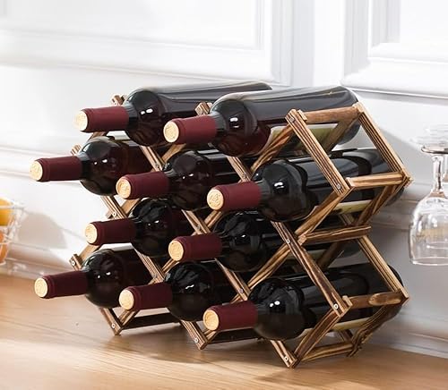 Loongzdd CARBONIZED PINE Freestanding Stackable Wine Rack Organizer thumb #5