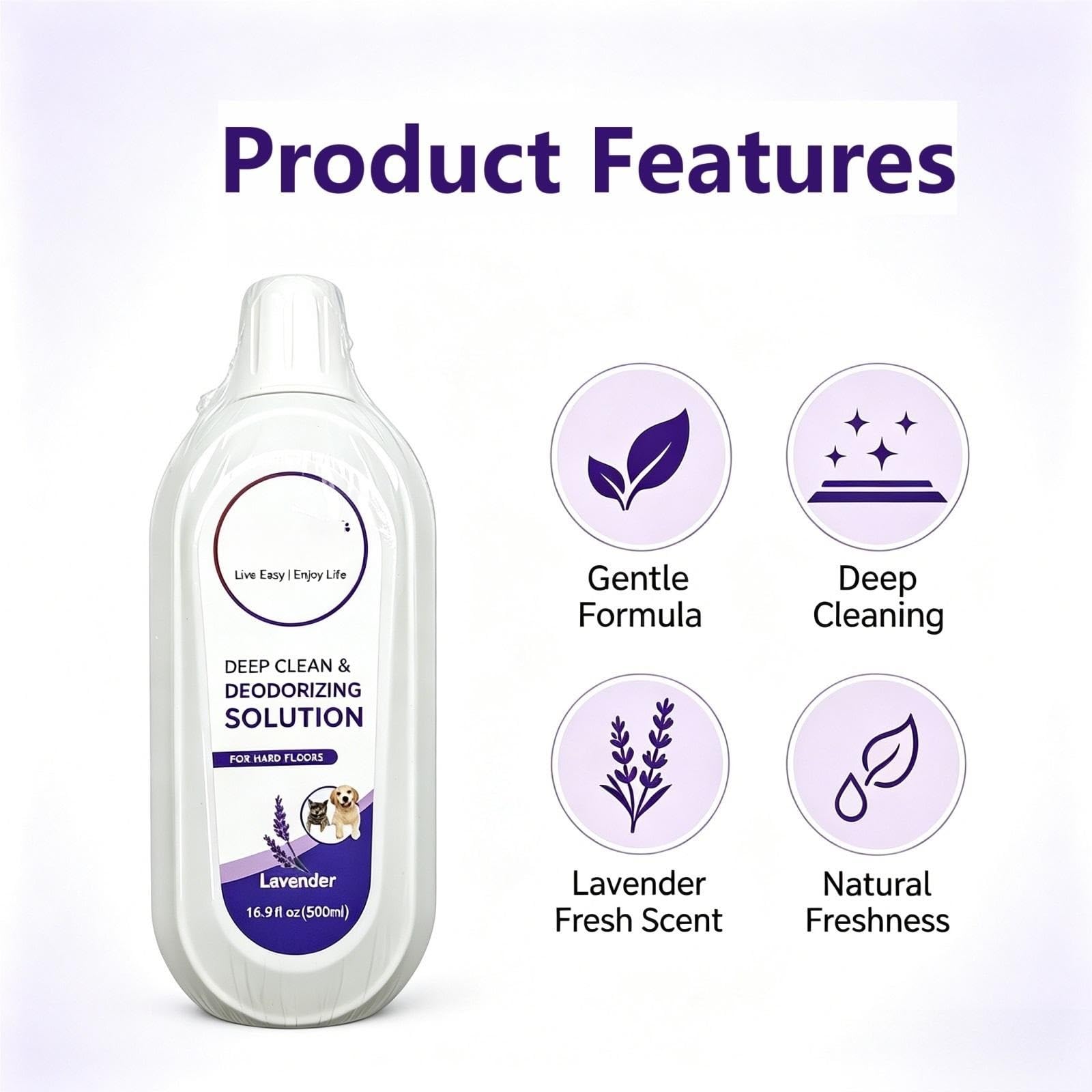 Detergente Per Pavimenti, Compatibile Con Tineco FLOOR ONE S3/S5/S6/S7/S9 | Profumo di lavanda, 500 ml, formula delicata for rimuovere gli odori, compatibile con la serie IFLOOR FLOOR ONE(3PCS)