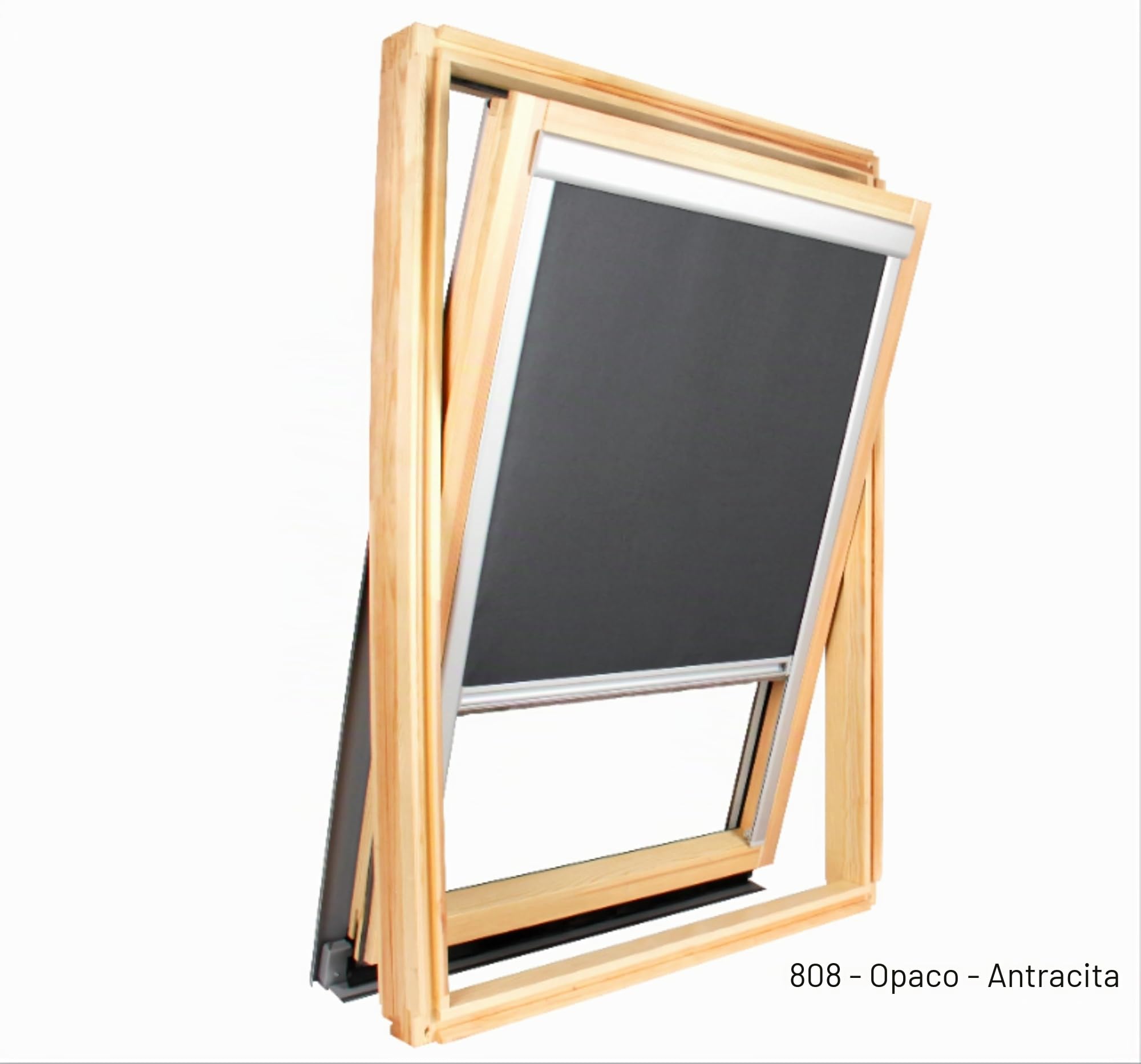 Estor para ventana de techo compatible Velux ® Ocultante liso (gris antracita, 808)