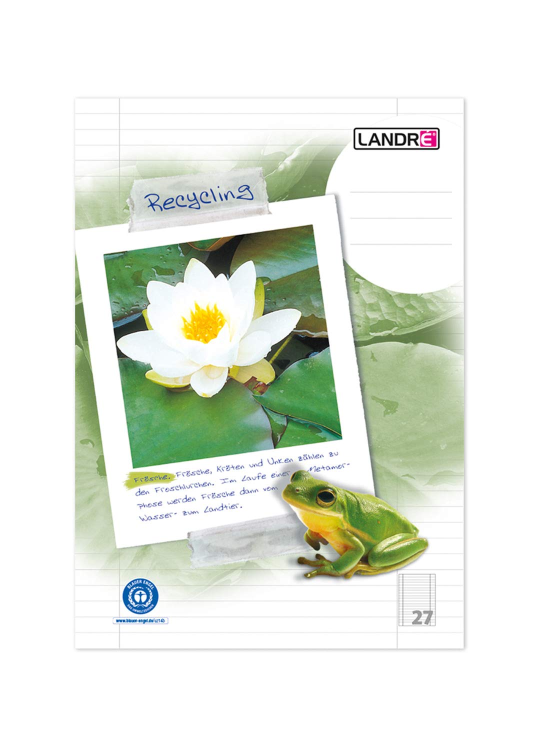 LANDRÉ 100050217 Notebook Recycled A4 Ruled Double Margin