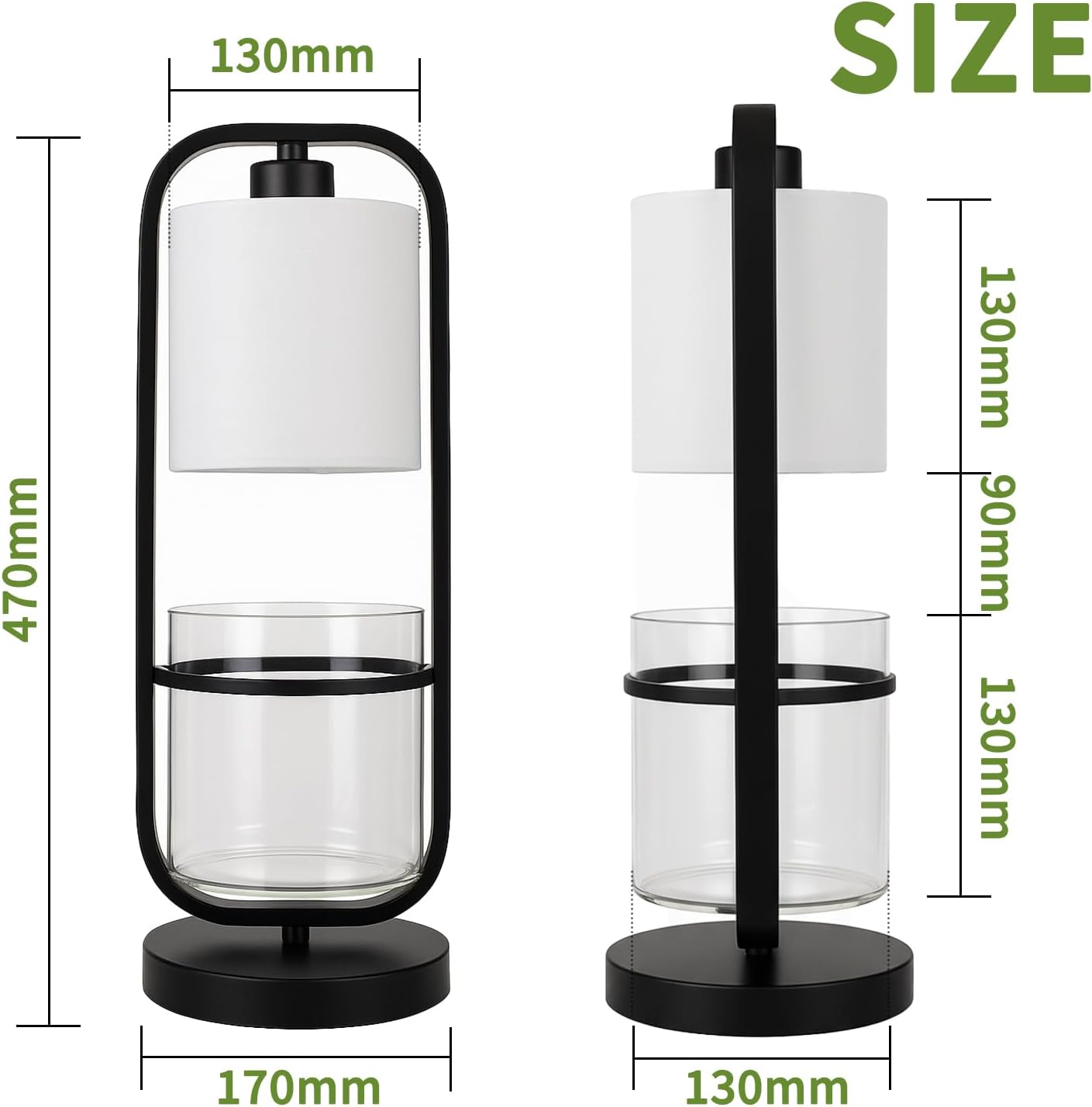 Hydroponic Planter Lamp with Grow Light, Modern Glass Table Light for Indoor Plants, LED Lamps, Home Office Desk Decor, Gift for Plant Lovers