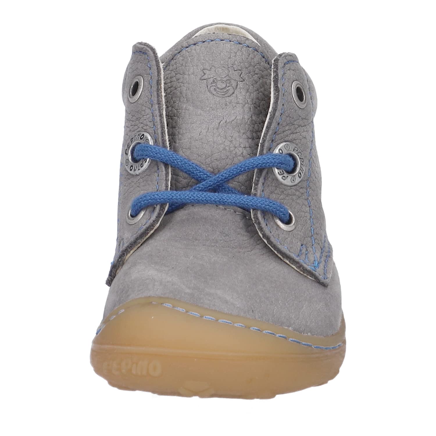 RICOSTA Unisex - Baby Stiefel Cory,Kinder Lauflernschuhe,WMS:Mittel,lose Einlage,terracare,schnürstiefel,Booties,Leder,Graphit/blau (470),19 EU