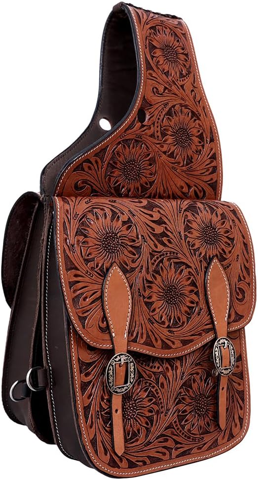 HILASON Western Horse Leather Saddle Bag Heavyduty