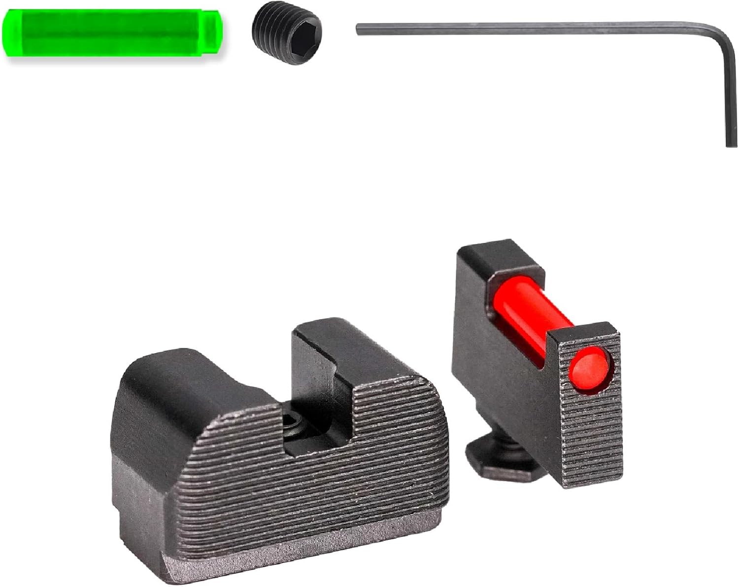 Optics Ready Gun Sights Compatible with Glock 9MM/.40 S&W | Durable CNC Machined Steel Nitride Coated Front & Rear Handgun Sights with Easy Customization & Enhanced Accuracy