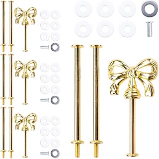 4Sets Elegant DIY 3-Tier Cake Stand Hardware Kit with Screws Zinc Alloy Handle Fittings for Cupcake Fruit Plate Holder