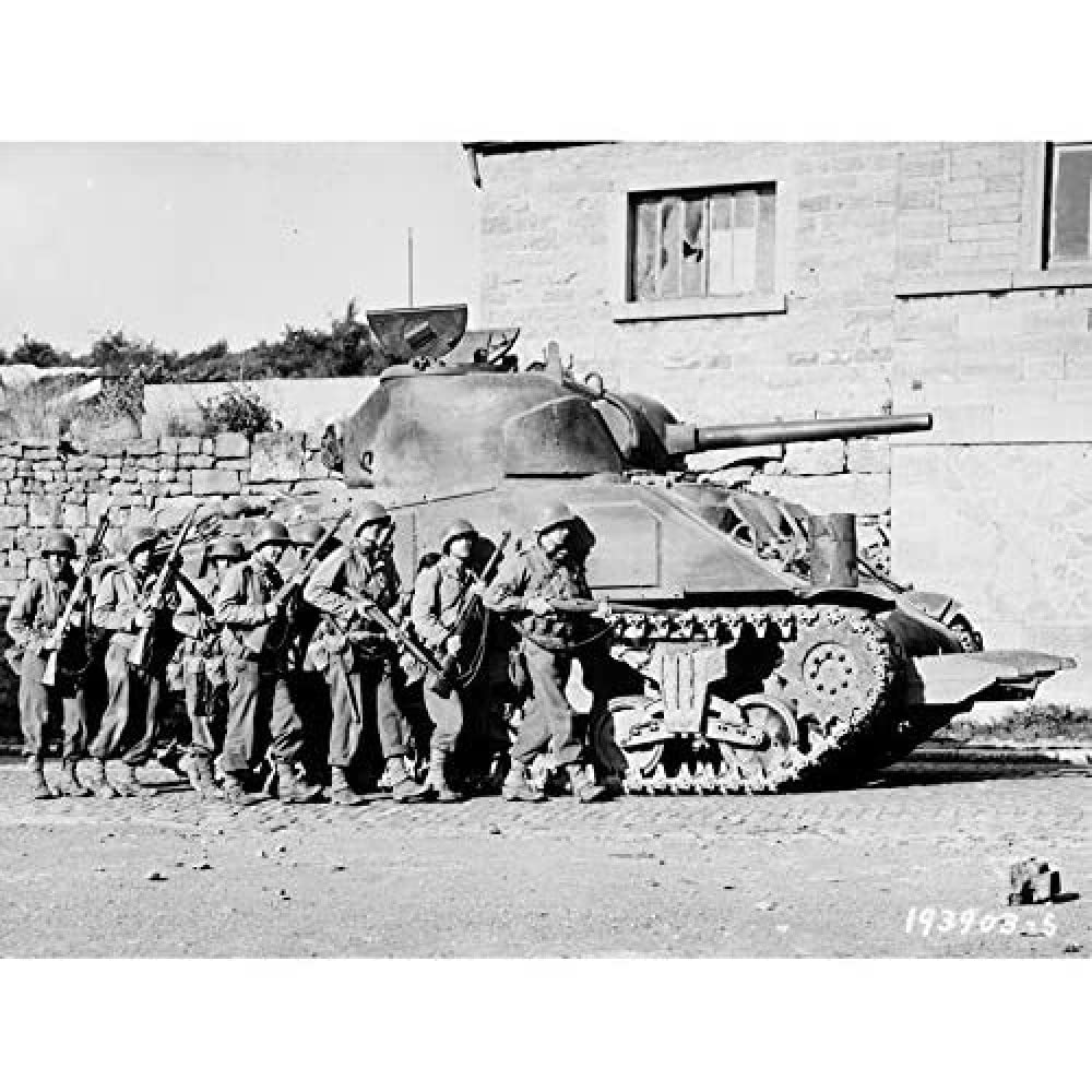 War WWII USA 60th Infantry Regiment Tank 1944 Photo Unframed Wall Art Print Poster Home Decor Premium