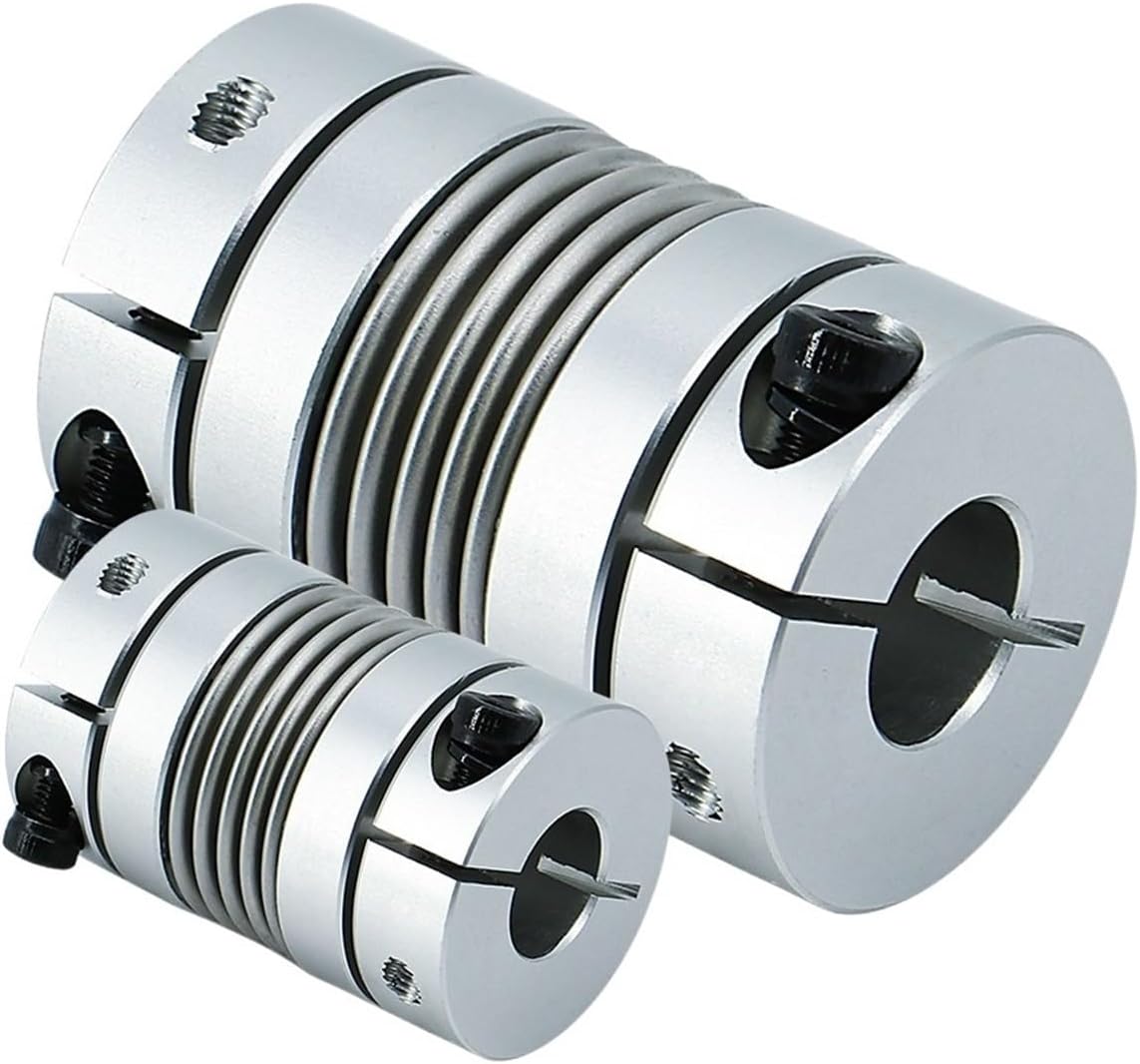 Aluminum Rigid Shaft Coupling 2PCS D25L38 Bellows Coupling Flexible High Elasticity Coupler for CNC Stepper Servo Motor Shaft (Size : 6.35x8)