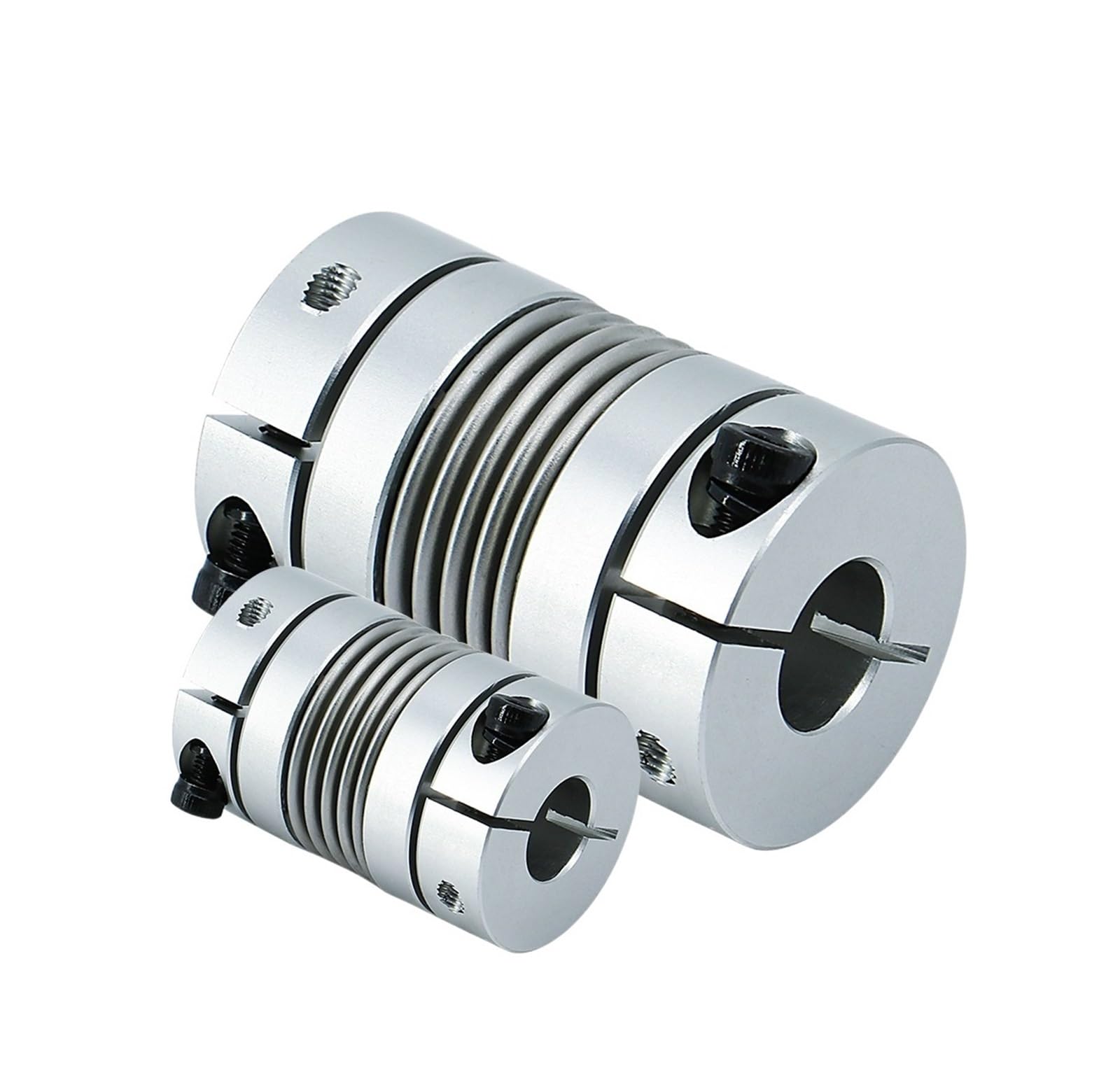 Rigid coupling,Stainless steel rigid coupling 2PCS D25L38 Bellows Coupling Flexible High Elasticity Coupler for CNC Stepper Servo Motor Shaft(6x10)