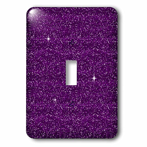 Interrupteur à baïonnette et plaque décorative violette motif paillettes imprimées