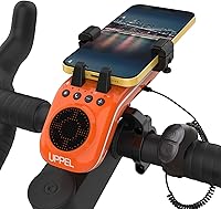 Vista 8 de UPPEL Soporte de teléfono para bicicleta, soporte multifuncional para teléfono, altavoces Bluetooth para bicicleta, micrófono de bocina de bicicleta