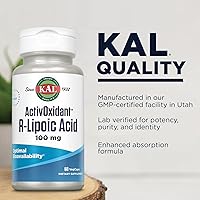 Vista 4 de Kal 100 mg de ácido R-lipoico Activoxidant Tabletas, 60