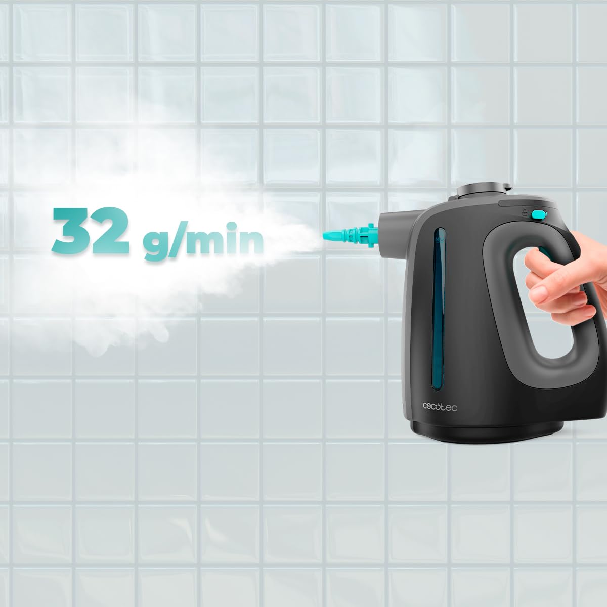 Cecotec Pulitore a Vapore HydroSteam 1300 Rapid Max X-Treme. 1350W, Riscaldamento Rapido, Serbatoio 550ml, 3 Bar, Vapore 30g/min, 16 Accessori, Igiene Profonda e Massima Praticità