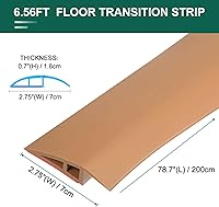 Vista 2 de uxcell Tira de transición de suelo autoadhesiva, alfombra de PVC de 2.75 pulgadas de ancho a azulejos, tira de transición para bordes laminados