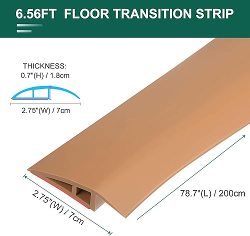 Miniatura 2 de uxcell Tira de transición de suelo autoadhesiva, alfombra de PVC de 2.75 pulgadas de ancho a azulejos, tira de transición para bordes laminados de