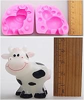 Vista 3 de Molde de Silicona para Jabón y Velas con Forma de Ternero de Vaca Tamaño Mini, Fondant, Chocolate, Dulces, Pastel, Arcilla Polimérica, Molde