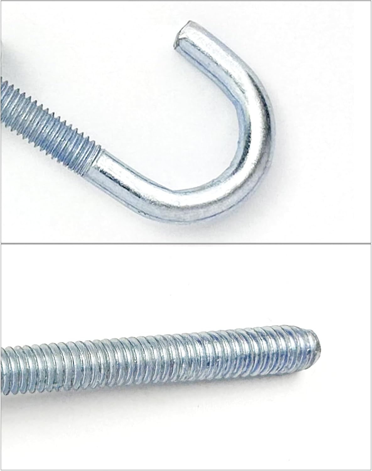 10 Pcs J Bolt in Zinc Plated 1/4" x 4" Hardware for Concrete Pad Pouring Wood Projects，Steel J-Bolt with Nutand Washers (Galvanized Steel)