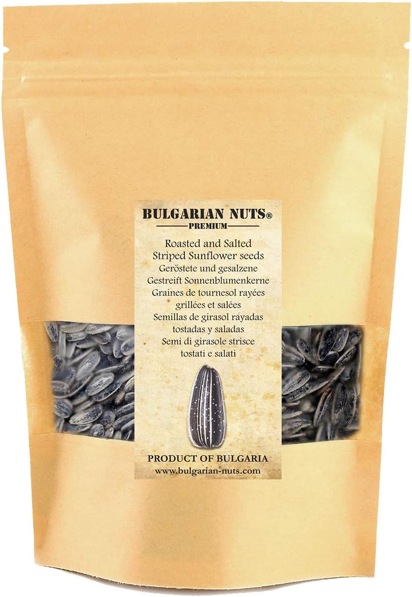 500 g Roasted and salted Striped sunflower seeds, Extra clean, selected and freshly roasted, Bulgarian origin