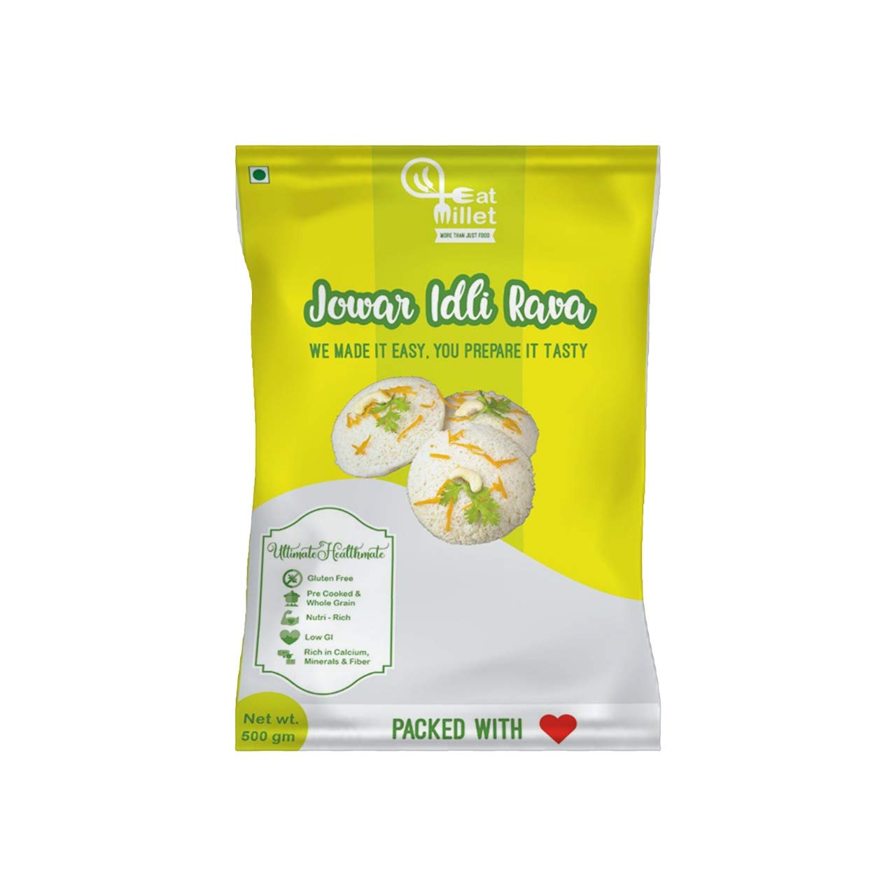 EAT MILLET Jowar Idli Rava 500 Gm(Pk Of 3)-Nutritious & Gluten-Free Breakfast Delight|A Healthier Choice For Idli Lovers|Rich In Protein,Minerals & Fibre|Tasty Twist To Traditional Idlis (B08MWGBNK2) Amazon Price History, Amazon Price Tracker