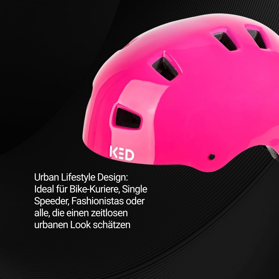 KED Citro City - Casco de bicicleta para adultos – Protección MaxShell cómoda, cierre K-Lock seguro y luz trasera LED con reflector