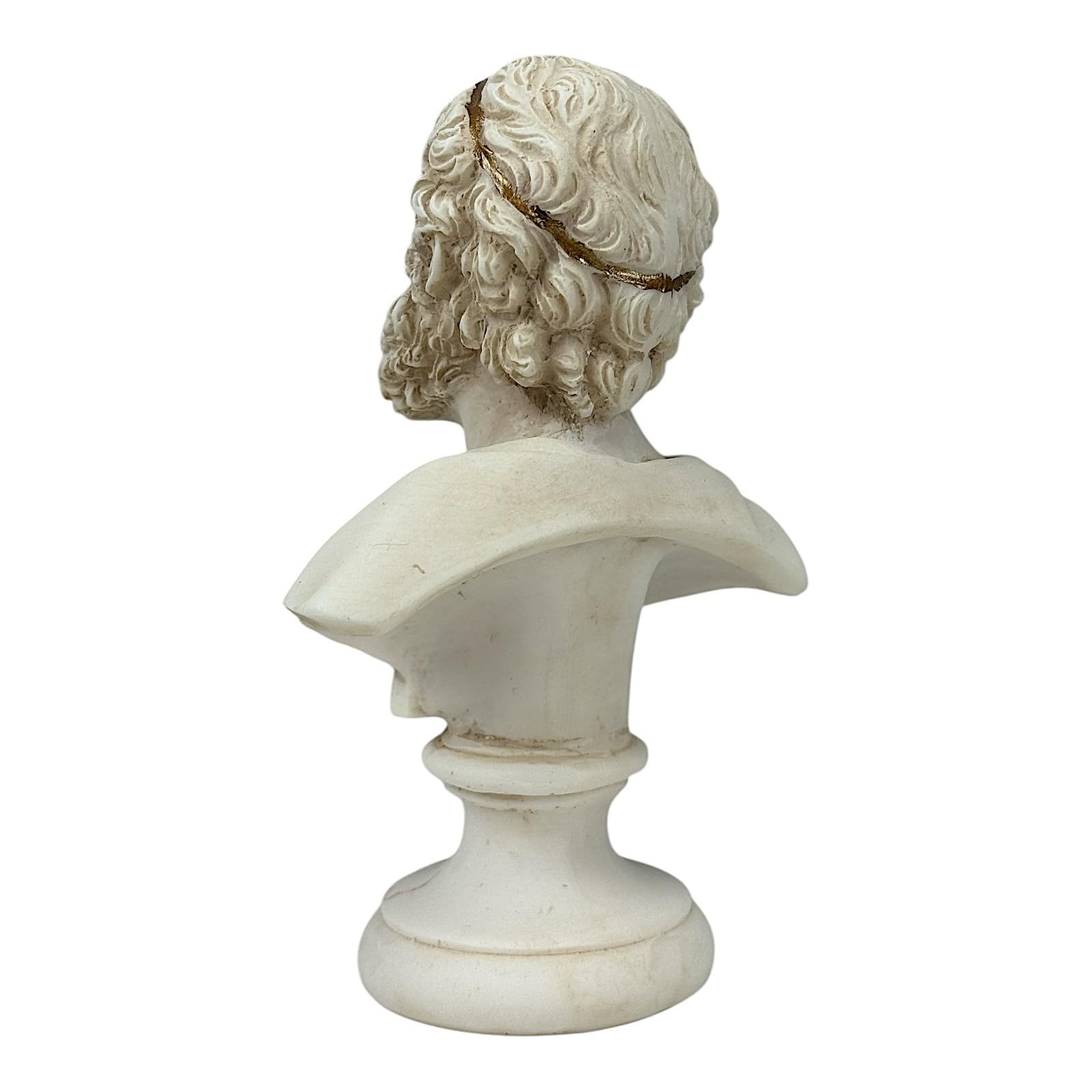 Busto di Omero - Scultura in alabastro grigio | Poeta epico greco | Fatto a mano in Grecia | Autore Iliade e Odissea | Collezione classica (15 cm)