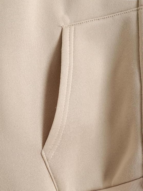 Image of NETCLICK Women's Polycotton Fleece Plain Full-Zip Hooded Winter Sweatshirt with Kangaroo Pocket Casual Warm Outerwear