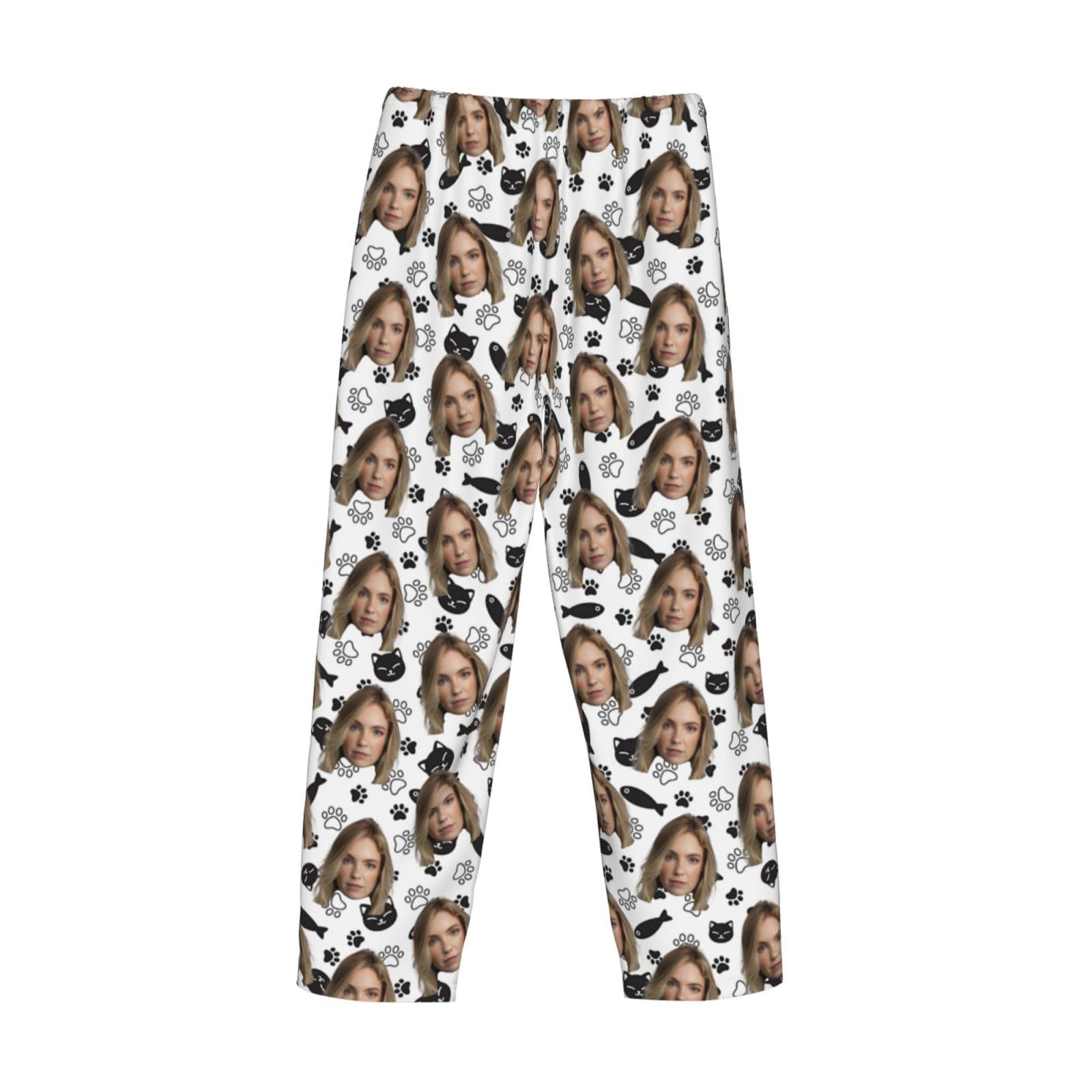 Pantaloni del Pigiama personalizado per Uomo Pantaloni del Pigiama Divertenti su personalizada Loungewear, Set di Pigiami con Foto, Volto, Testo – Regalo per Donna