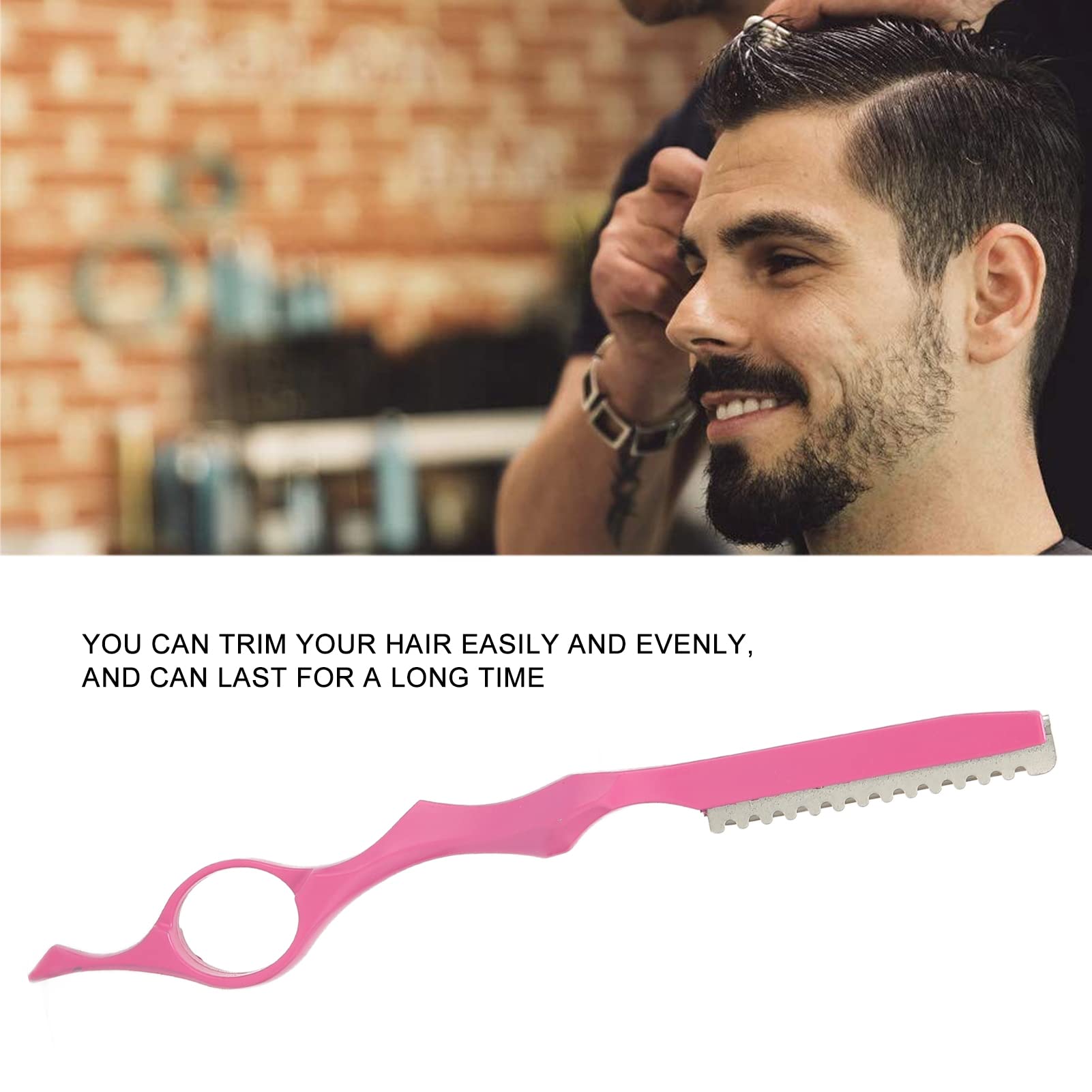 Naroote Rasoio per Sfoltire i Capelli, Rasoio Tagliacapelli Professionale Lame Affilate Rosa per Uomo