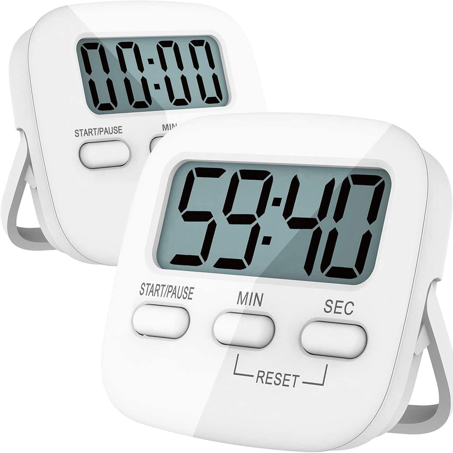 Kurzzeitwecker 2 Stück Küchentimer Kurzzeitmesser Digital Timer Magnetisch Eieruhr Küchenuhr Küchenwecker Countdown Stoppuhr Küche mit LCD Lauter Alarm zum Kochen Backen Sport Lernen, mit Batterie Küche, Haushalt & Wohnen