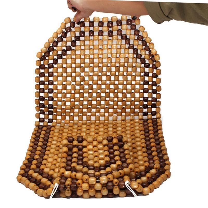 Cubreasientos de bolas de madera para evitar el calor en tu coche beige 2