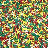 Fiesta Jimmies Sprinkles for Cake, Cookie, Cupcake Decorating, and Baking - Fun Vegan Cake Sprinkles and Toppings in Red, Green, Yellow, and White Jimmies for Cinco de Mayo Donuts, Cookies