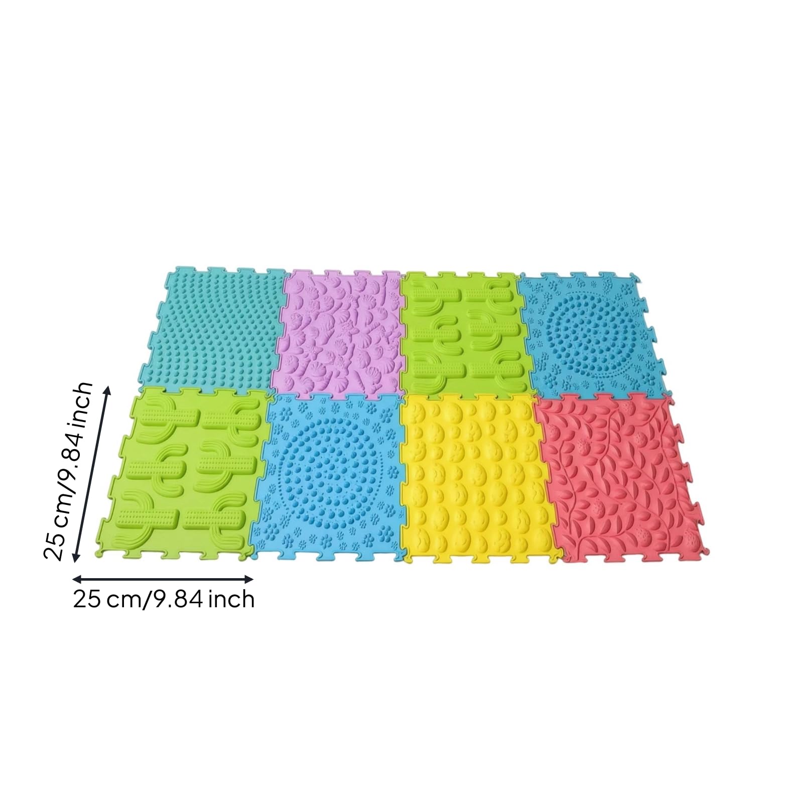Kinder Sensory Pad Bodenpuzzle fliese Trainingsmatte Massageplatte aus Anschmiegsamem mit Diversen Strukturen für Kindliche Entwicklung Entspannungsübungen Familienumgebung