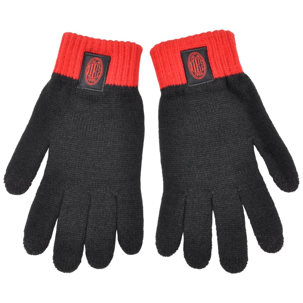 AC Milan Gant uni avec patch en tissu, écran tactile, 95% PC 5% EA MILANI 143486, Noir, taille unique
