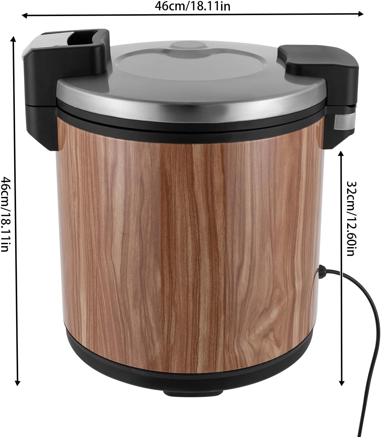 Commercial Electric Food Warmer with Rice Spoon, 100 Cups Stainless Steel Rice Warmer, Heavy Duty 23L/6Gal Cooked Rice Warmer with Warm Function Only & Adjustable Temp for Restaurant Party