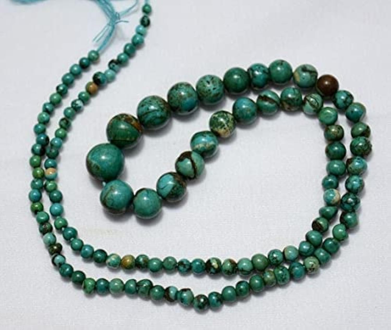 Perles de Turquoise d'Arizona naturelles LKBEADS rondes 18 pouces pour fabriquer un cadeau précieux