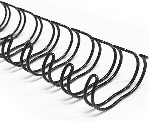 TOTiyea Paquete de 50 espinas de encuadernación de alambre de doble bucle, 1 pulgada de diámetro, paso 21, 21 bucles, negro, capacidad de 220 hojas,