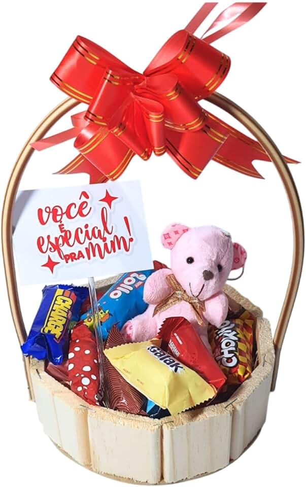 Cesta Presente Ursinho, Bombons e Placa