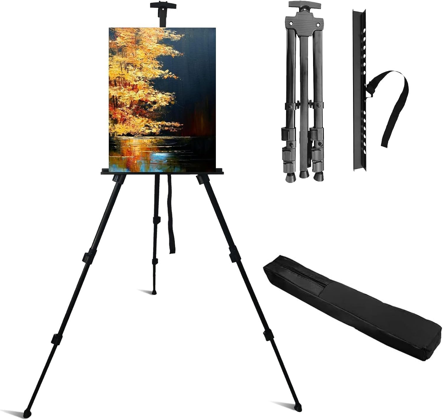 RRFTOK Easel Stand for Sign and Painting: Art Portable Adjustable Metal Tripod Easels for Display Height from 17 to 66 Inch -Canvas Stand for Table-Top/Floor Paint - Gifts for Teens Art Supplies - Image 4