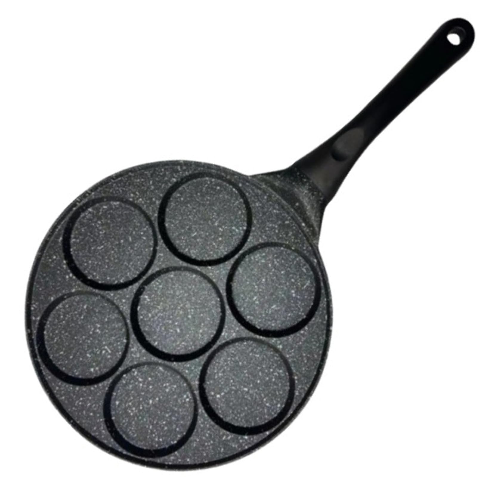 Imooreshine Pancake Pan, Nonstick Mini Pancake Pan with 7-Mold Design, Egg Frying with Anti-Scalding Handle, Maker for Gas Stoves