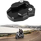 Aramox Motorcycle Kickstand Pad Anti-slip Kickstand Extension Universal Motorcycle Kickstand Extension Plate Side Stand Enlarger for 155300(Black) - 4