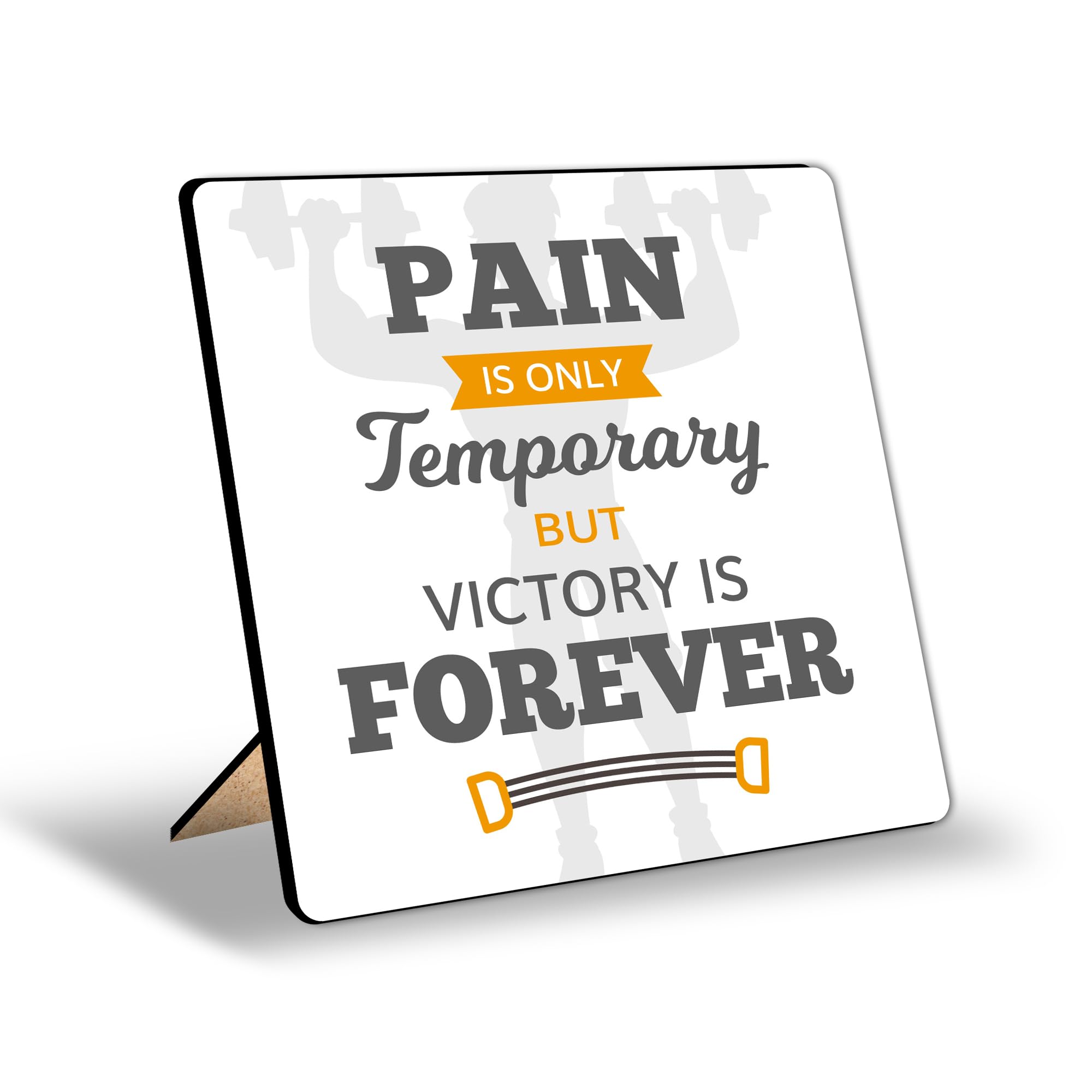 Regalo Casila Pain is Temporary Only but Victory is Forever Wooden Table Decorative Items Size 6x6