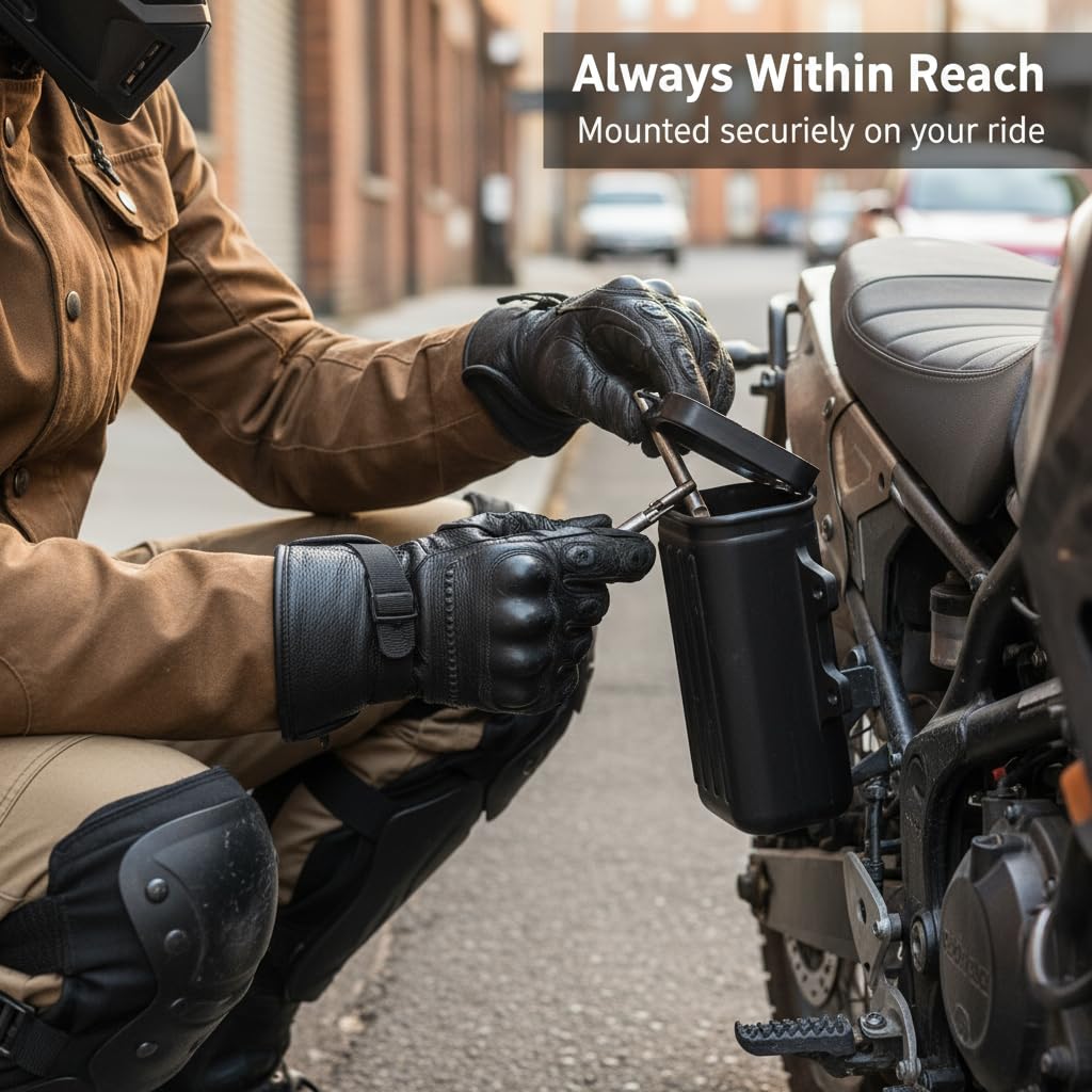 Cassetta degli Attrezzi per Moto, Bottiglia Porta Riparazione, Contenitore in Plastica ABS Adatto per Yamha TW200 Trailway Dal 1987 Al 2015