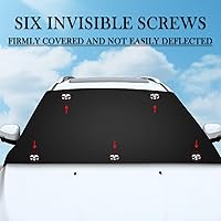 Vista 4 de Cubierta Magnética para Parabrisas contra Hielo y Nieve, Cubierta Antirrobo para Parabrisas de Coche con 5 Imanes Invisibles, Protector Universal